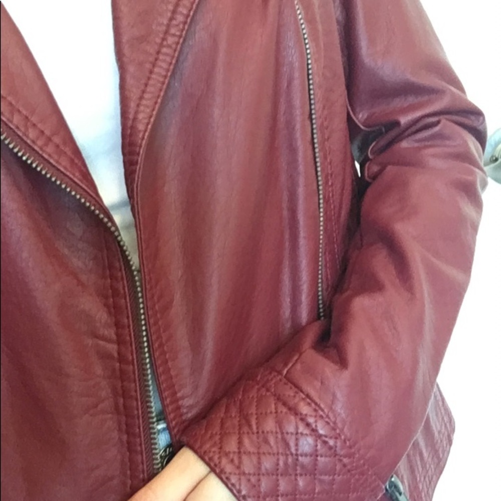 Forever21 Maroon Leather Jacket - image 2